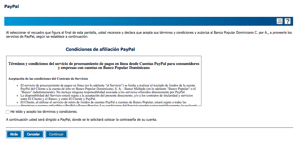 como vincular una cuenta de paypal y banco popular dominicano